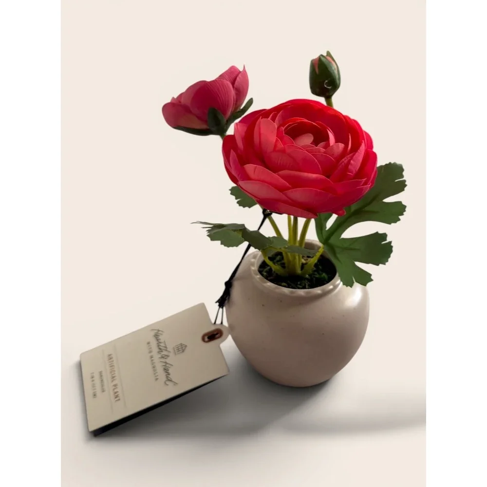 Small Pink Ranunculus Artificial Arrangement Pink- Hearth & Hand Magnolia Target